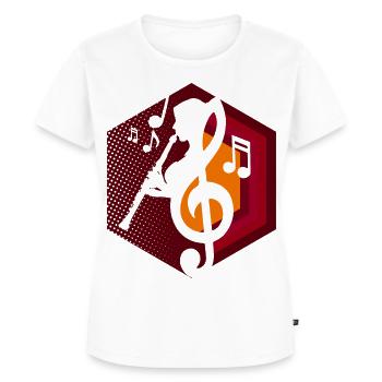 Klarinette - Klarinetten-Spielerin - Frauen Premium Bio T-Shirt - Weiß - Vorne - AI Model Female 172 dark (172cm)
