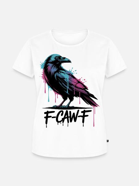 F-Caw-F Meme Krähe - Frauen Premium Bio T-Shirt - Weiß