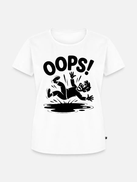 OOPS Sturz Cartoon Lustiger Fall - Frauen Premium Bio T-Shirt - Weiß