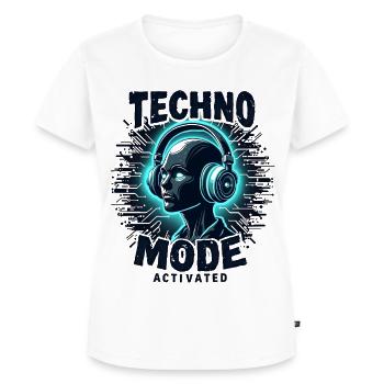 Techno Mode Activated – Rave Musik - Frauen Premium Bio T-Shirt - Weiß - Vorne - AI Model Female 172 dark (172cm)