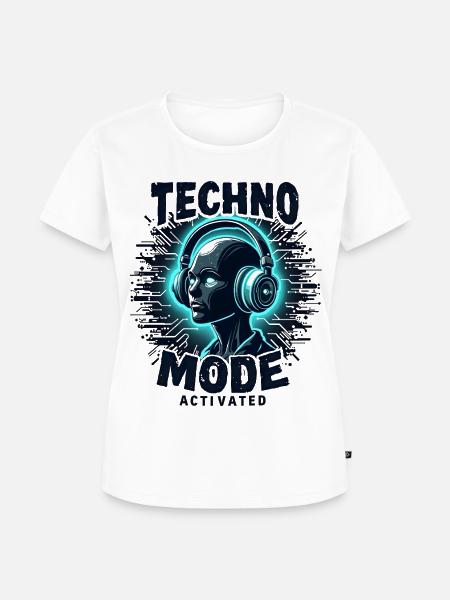 Techno Mode Activated – Rave Musik - Frauen Premium Bio T-Shirt - Weiß
