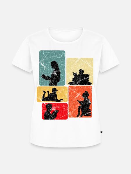Bücher Lesen, Leseratte - Frauen Premium Bio T-Shirt - Weiß