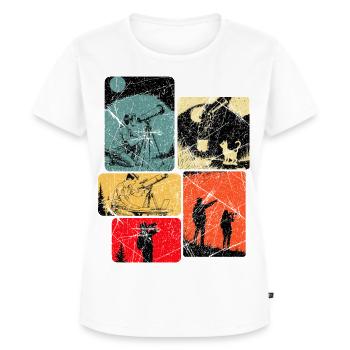 Solar System, Telescope, Stargazing - Women's Premium Organic T-shirt - white - Front - AI Model Female 172 dark (172cm)