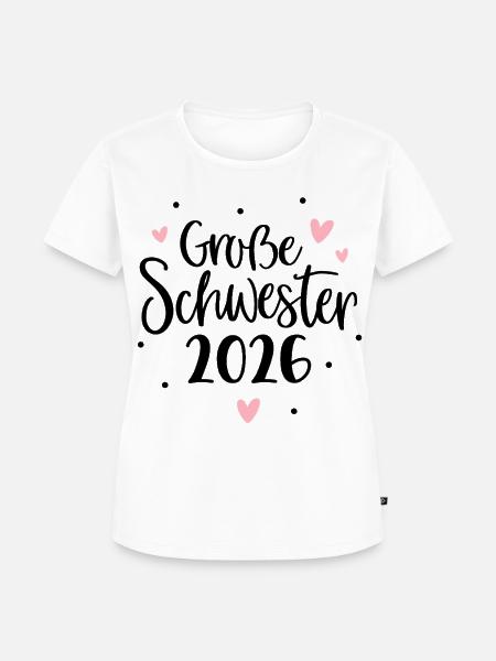 Große Schwester 2026 Herz - Frauen Premium Bio T-Shirt - Weiß