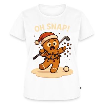 Oh Snap Lustige Golf Lebkuchen Weihnachten - Frauen Premium Bio T-Shirt - Weiß - Vorne - AI Model Female 172 dark (172cm)