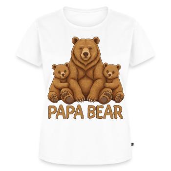 Papa Bear - Frauen Premium Bio T-Shirt - Weiß - Vorne - AI Model Female 172 dark (172cm)