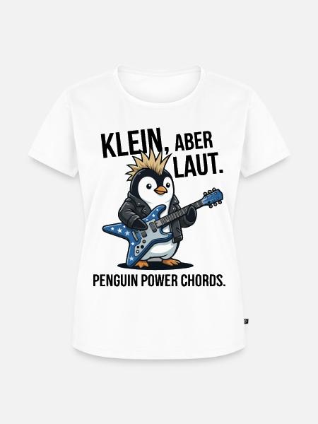 Pinguin Punk Rock Gitarre - Frauen Premium Bio T-Shirt - Weiß