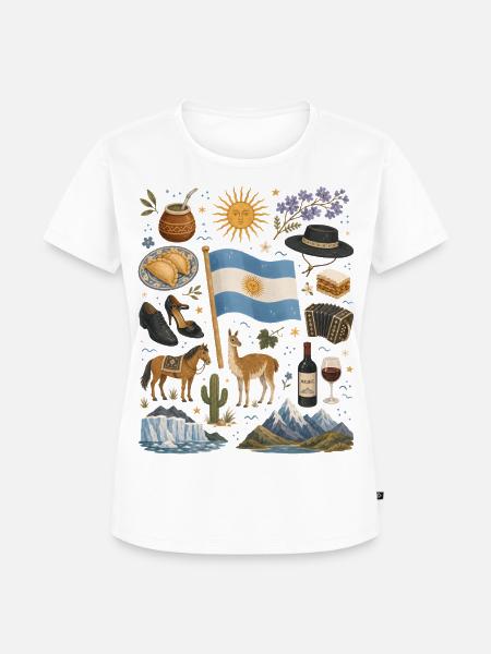 Argentinien | Tango, Anden & Pampas - Frauen Premium Bio T-Shirt - Weiß