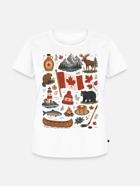 Kanada | Ahorn, Wildnis & Abenteuer - Frauen Premium Bio T-Shirt - Weiß