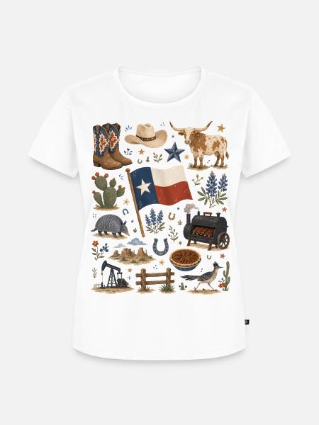 Texas | Cowboy, BBQ & Wildwest - Frauen Premium Bio T-Shirt - Weiß