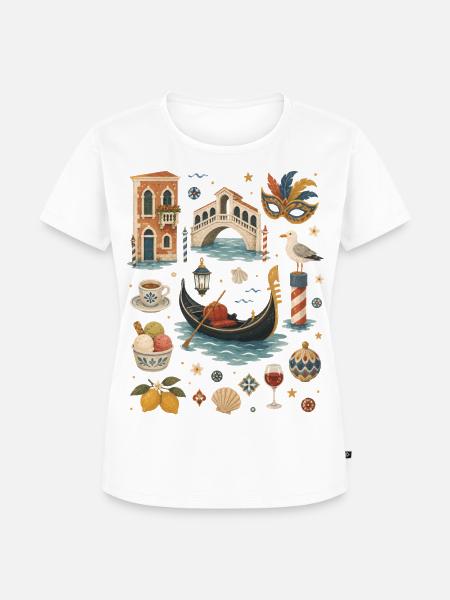 Venedig Liebe | Gondel & Italien - Frauen Premium Bio T-Shirt - Weiß