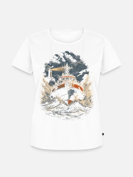 Küstenwache Rettungsschwimmer - Frauen Premium Bio T-Shirt - Weiß