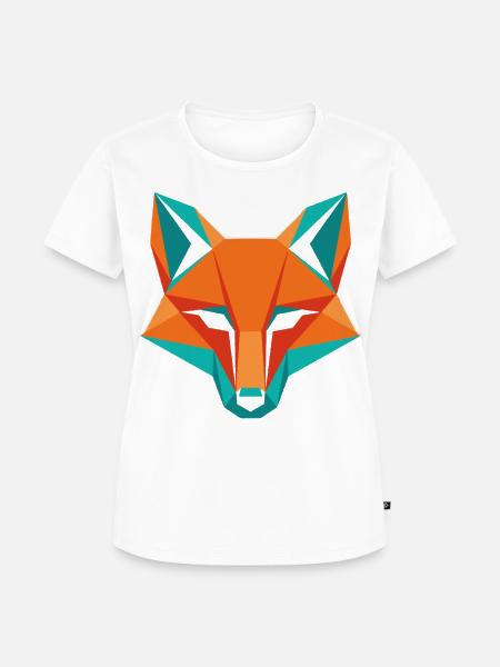 Geometrischer Fuchs Kopf Wildtier Motiv - Frauen Premium Bio T-Shirt - Weiß
