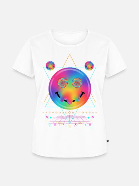 Trippy Batik-Hippie-Rave-Techno - Frauen Premium Bio T-Shirt - Weiß