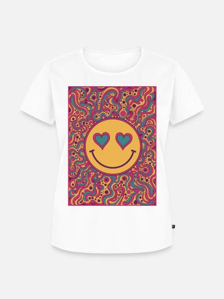 Psychedelisches Festival-Hippie-Pilz-Batik-Rave - Frauen Premium Bio T-Shirt - Weiß