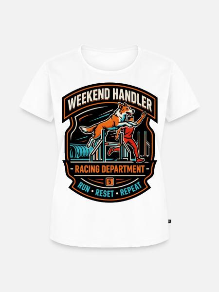 Wochenend-Helfer Rennabteilung - Frauen Premium Bio T-Shirt - Weiß