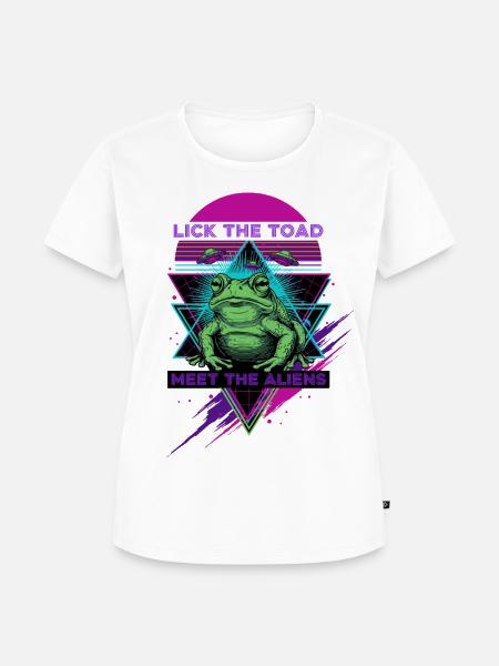 Trippy Musikfestival Lick The Toad - Frauen Premium Bio T-Shirt - Weiß
