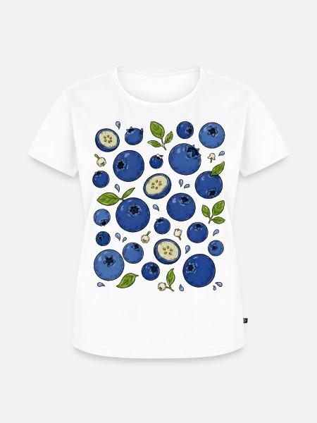 Blaubeeren | Beeren & Botanik - Frauen Premium Bio T-Shirt - Weiß