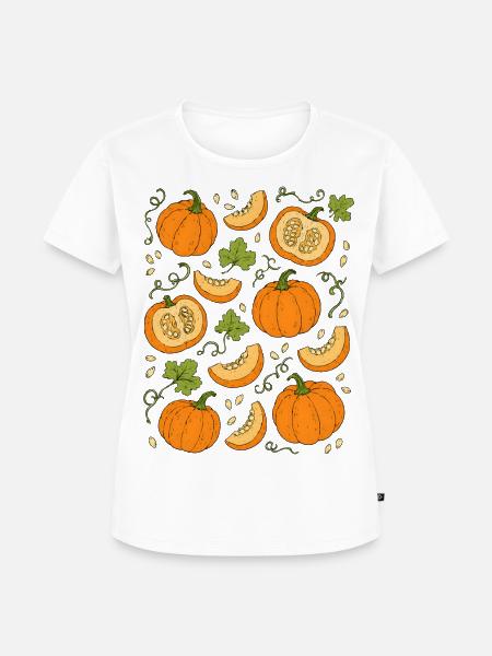 Kürbisse | Herbst Gemüse & Ernte - Frauen Premium Bio T-Shirt - Weiß