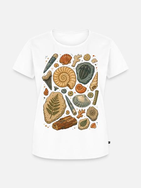 Fossilien | Paläontologie & Urzeit - Frauen Premium Bio T-Shirt - Weiß
