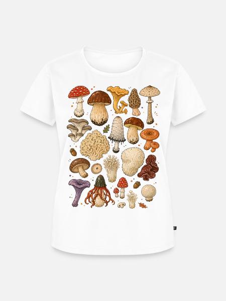 Pilze | Mykologie & Wald - Frauen Premium Bio T-Shirt - Weiß