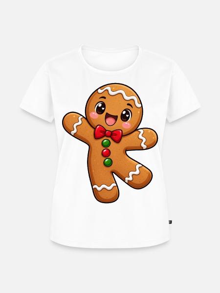 Lebkuchenmann Kawaii Style - Frauen Premium Bio T-Shirt - Weiß