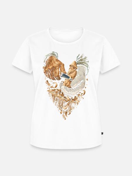 Holzschnitzerei Schnitzen Holzschnitzen - Frauen Premium Bio T-Shirt - Weiß