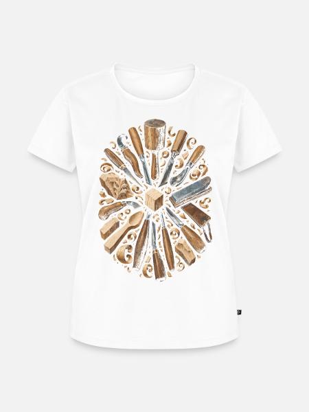 Holzschnitzerei Schnitzen Holzschnitzen - Frauen Premium Bio T-Shirt - Weiß