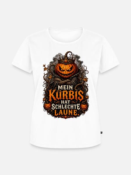 Grimmiger Kürbis König - Frauen Premium Bio T-Shirt - Weiß