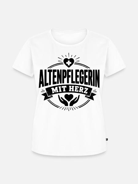 Altenpflegerin mit Herz - Frauen Premium Bio T-Shirt - Weiß