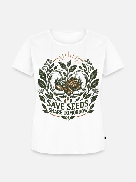 Samen speichern Teilen Sie morgen - Frauen Premium Bio T-Shirt - Weiß