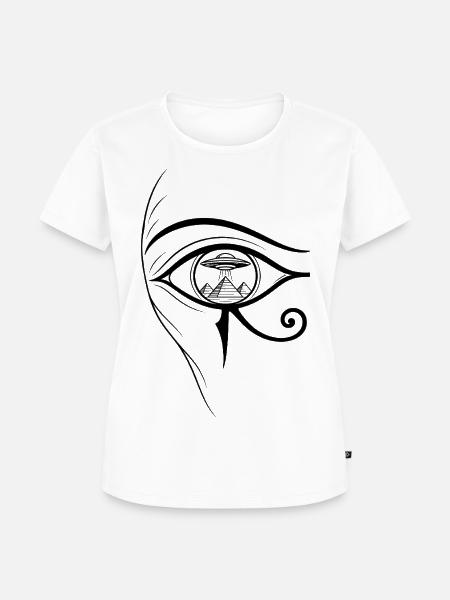 Auge des Horus, UFO - Frauen Premium Bio T-Shirt - Weiß