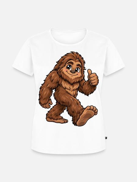 Bigfoot Kawaii Style – Süßes Fabelwesen - Frauen Premium Bio T-Shirt - Weiß