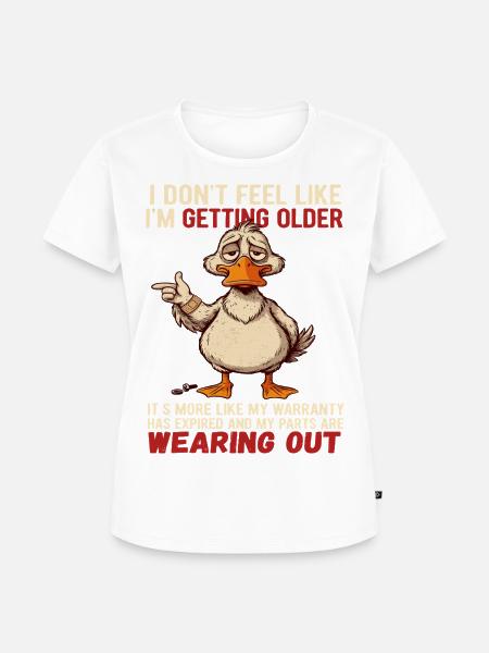 Ente mit Garantie-Witz - Frauen Premium Bio T-Shirt - Weiß
