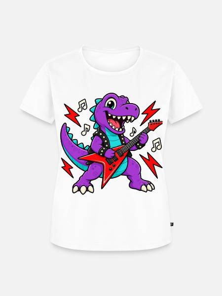 Dino Gitarrist - Frauen Premium Bio T-Shirt - Weiß
