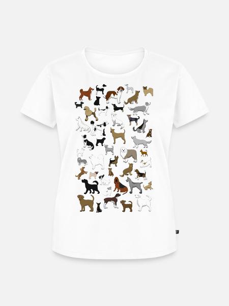 Viele Hunde Pixel - Frauen Premium Bio T-Shirt - Weiß