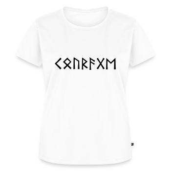 Courage - Viking runes - Women's Premium Organic T-shirt - white - Front - AI Model Female 172 dark (172cm)