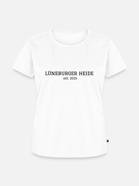 Lüneburger Heide "schwarz college" - Frauen Premium Bio T-Shirt - Weiß