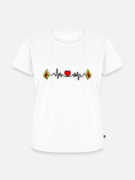 Herzfrequenz-Cardio für Simbabwe - Frauen Premium Bio T-Shirt - Weiß