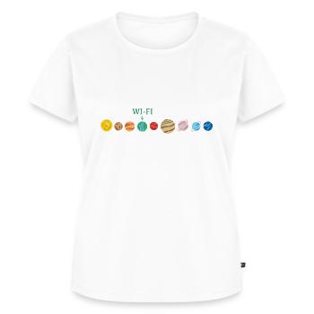 Wi-Fi dans l’espace - T-shirt Premium bio Femme - blanc - Devant - AI Model Female 172 dark (172cm)