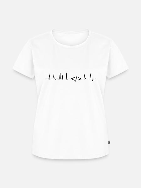 Programmierer-Herzschlag - Frauen Premium Bio T-Shirt - Weiß