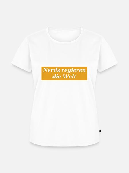 Nerds regieren transparente Schrift - Frauen Premium Bio T-Shirt - Weiß