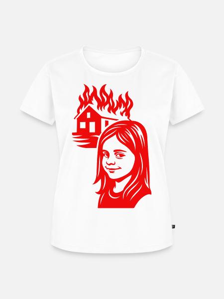 Burning House meme - Frauen Premium Bio T-Shirt - Weiß