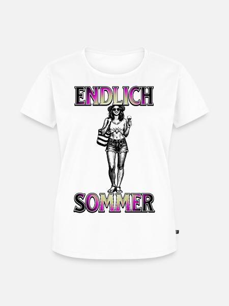 Endlich Sommer  - Frauen Premium Bio T-Shirt - Weiß