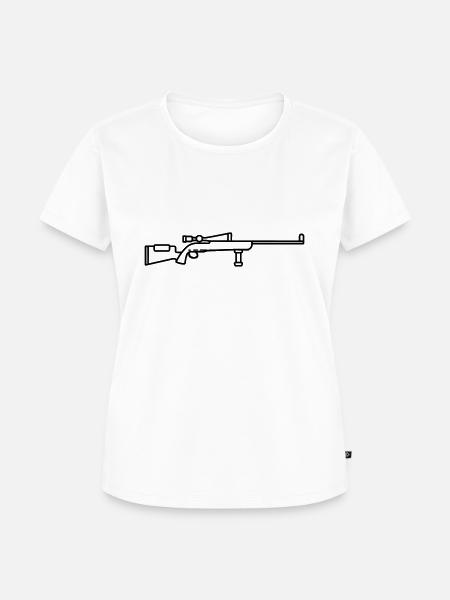 Scharfschützen-Schrotflinte - Frauen Premium Bio T-Shirt - Weiß