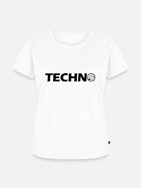 Techno Logo - Frauen Premium Bio T-Shirt - Weiß
