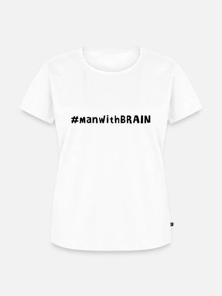 Man with Brain - Frauen Premium Bio T-Shirt - Weiß