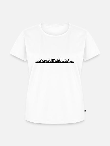Menschen - Fans Gruppe Jubel - Frauen Premium Bio T-Shirt - Weiß