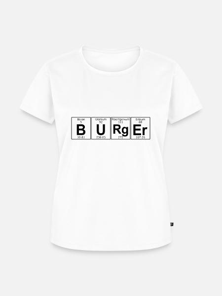Burger Logo chemische Elemente - Frauen Premium Bio T-Shirt - Weiß