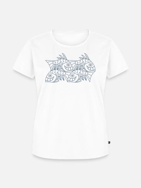 Escher fish Interactive - Frauen Premium Bio T-Shirt - Weiß